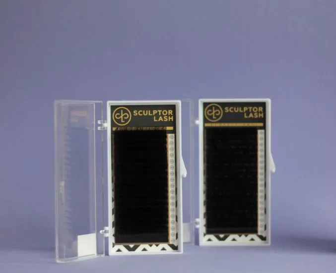 Ресницы «Золотая» (Gold), МИКС (L, L+, M), 18 линий — черные